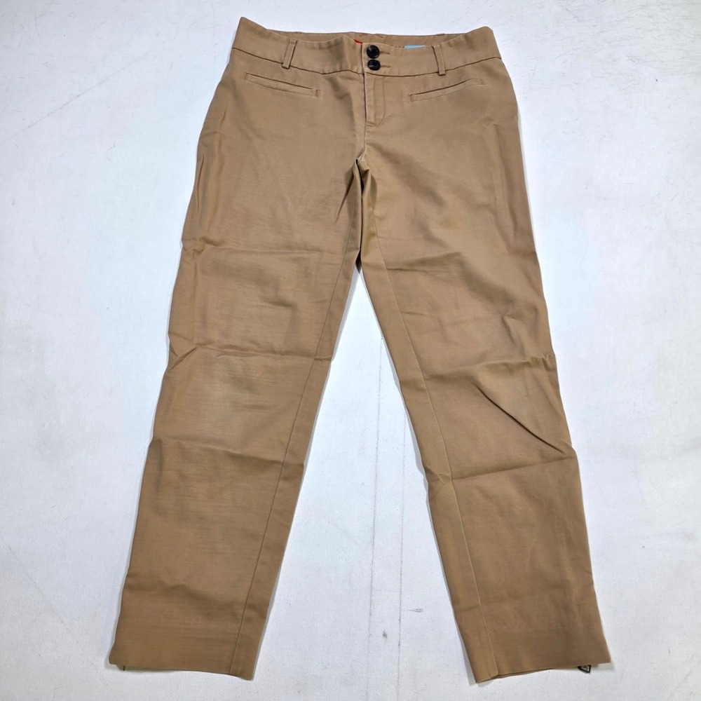 Cartonnier Pants Womens 4 Tan Charlie Ankle Zipper Chino Trousers Anthropologie